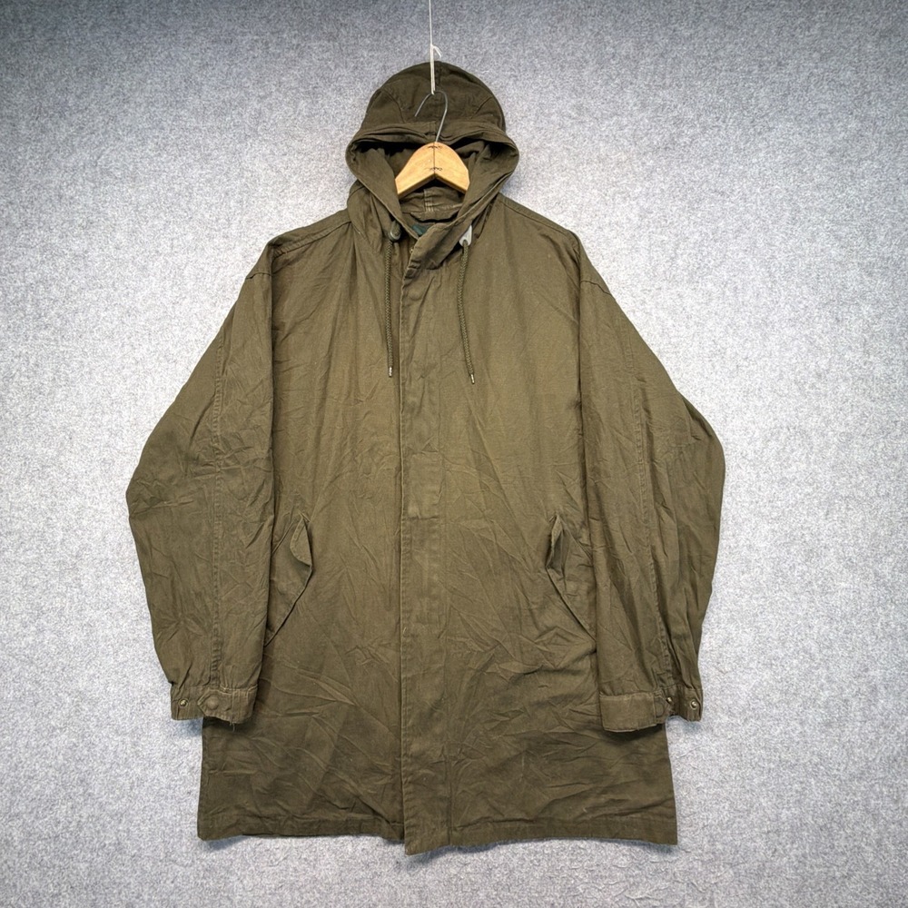 Vintage J Crew Oarsman Men's Small Military Jacket Coat Hooded Smock Workwear